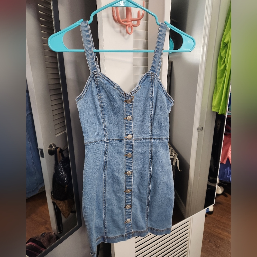Denim mini dress